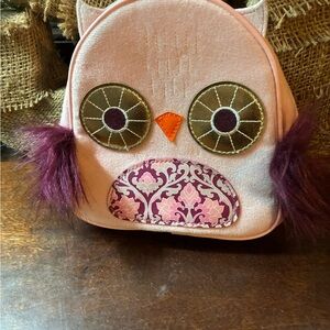 Bath & Body Works Pink Owl Soft Velvet Cosmetic or Multipurpose Bag